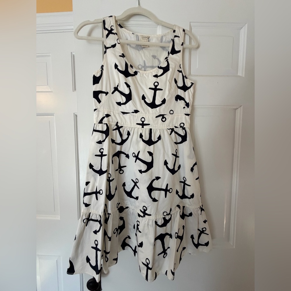 J. Crew White Top with Black Pattern